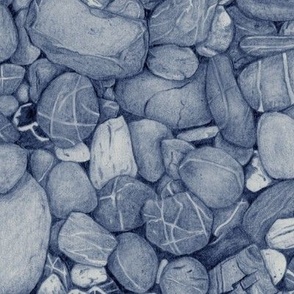 hand drawn pebbles blue