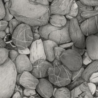 hand drawn pebbles graphite