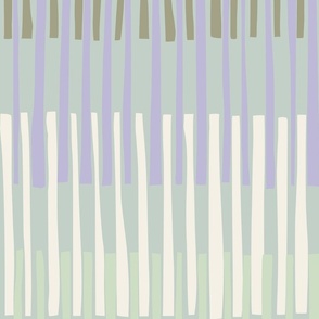 Block print geometrics stripes sage - L