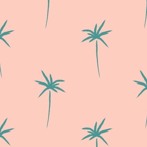 Coastal Palm Tree - Jumbo 24x24 - Pink and Green