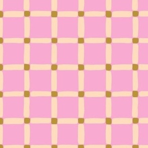 Modern minimal gingham in pink  - medium scale
