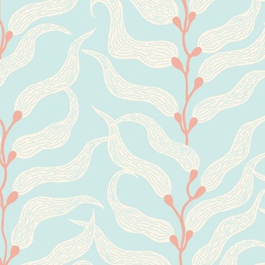 [Large] Kelp Forest // Cream and Light Blue