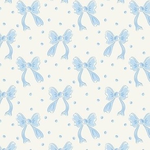 Blue bows and polka dots 3x3-