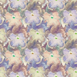 Gentle viola. Floral pattern in pastel colors.