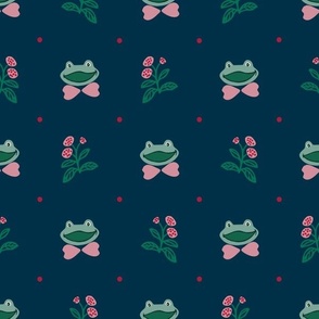 Happy frog with bow tie  /navy
