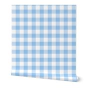 Small Fourth of July Gingham Check old glory light blue, USA patriotic, white and blue