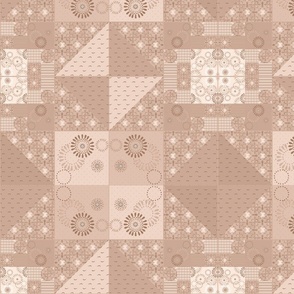 Beige monochrome patchwork style pattern 