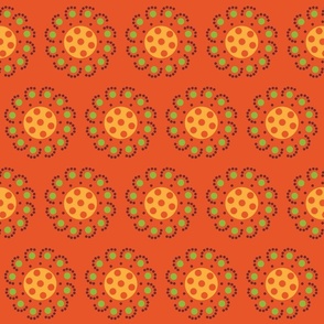 Candy Circle Brown Orange Green