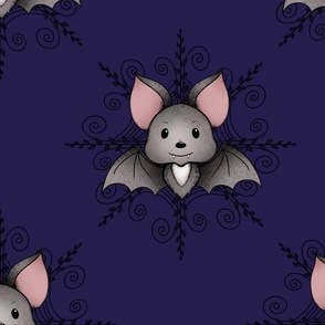 Little Eddie Bat On Dark Purple