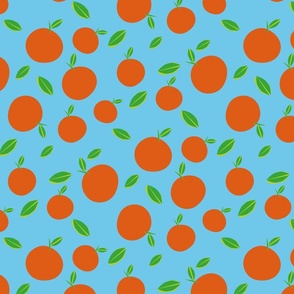 Small Oranges on Blue