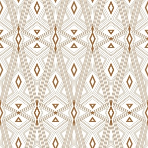 Tribal diamond geometric in cedar brown and white. Jumbo scale  