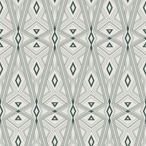 Tribal diamond geometric in feldgrau green. Jumbo scale  