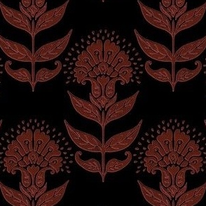 Aurelia Floral Dark Moody Black Brown Pink MEDIUM 4x4 