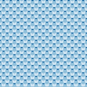 Simple small geometric pattern in blue, sky blue