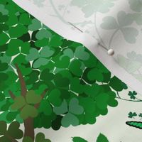 Irish Unicorns in the Celtic Woods (Light Green large scale) 