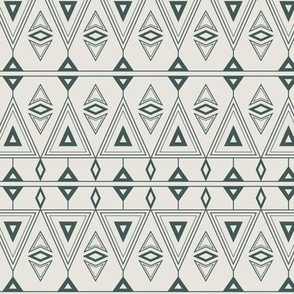 Modern tribal triangles in feldgrau green. Small scale  