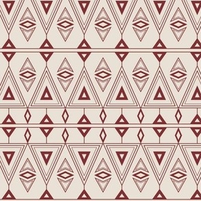 Modern tribal triangles in Tuscan brick. Small scale  