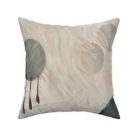 24” repeat large Earthy minimalist painterly abstract with fauxtexture in pale rose, whites, grey, brown and cyan
