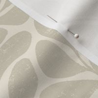 Tranquil - big textured and modern block print leaves - sand tan and cream - medium