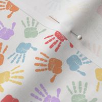 colorful child handprints