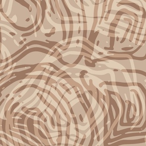 Warm Minimalism calming curved lines large: earthy neutral