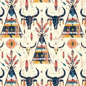 Boho Cow Skull and Teepee 13