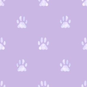 Watercolor Paw Prints in Lavender Fields - Whiskers and Blooms Collection - Angelina Maria Designs