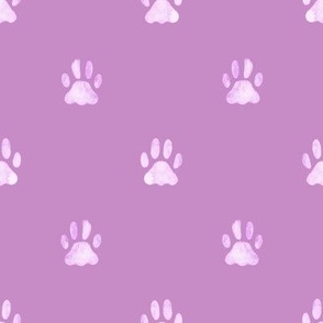 Watercolor Paw Prints in Lilac - Whiskers and Blooms Collection - Angelina Maria Designs