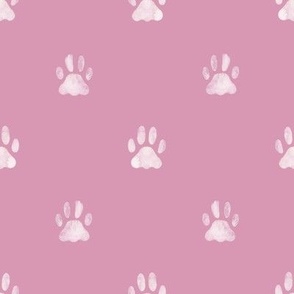 Watercolor Paw Prints in Mauve - Whiskers and Blooms Collection - Angelina Maria Designs