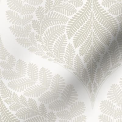 forest fern damask in tonal neutral warm grey large wallpaper scale 12 by Pippa Shaw