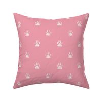 Watercolor Paw Prints in Powder Pink - Whiskers and Blooms Collection - Angelina Maria Designs