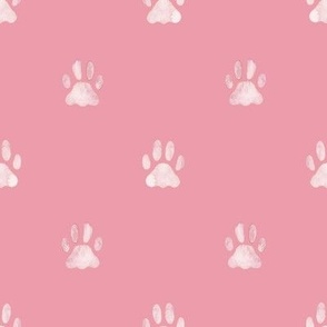 Watercolor Paw Prints in Powder Pink - Whiskers and Blooms Collection - Angelina Maria Designs