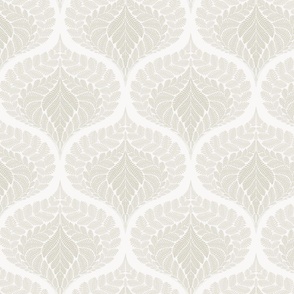 forest fern damask in tonal warm neutral grey medium large wallpaper scale 8 by Pippa Shaw