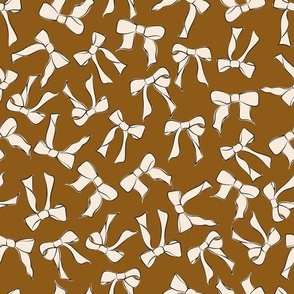 Bows Large Scale Cream on Brown