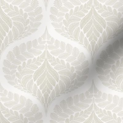 forest fern damask in tonal neutral warm grey medium wallpaper scale 6 by Pippa Shaw
