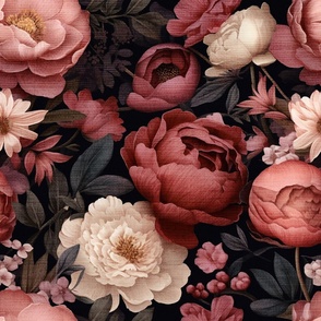 Deep Pink Florals in LARGE