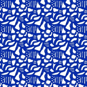 Paper Scraps Geometric Abstract Pattern Classic Blue - Medium Scale