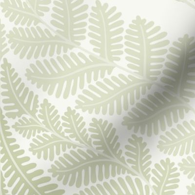 forest fern damask in tonal neutral celadon green jumbo wallpaper scale 24 by Pippa Shaw