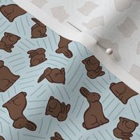 Chocolate Bunnies - Blue, Small Scale