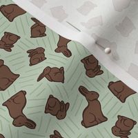 Chocolate Bunnies - Sage Green, Small Scale