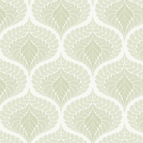 forest fern damask in tonal neutral celadon green medium large wallpaper scale 8 by Pippa Shaw