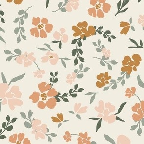 Retro  Boho Floral (Pink) (Large Scale)(10.5"/12")
