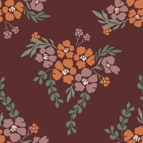 Moody Boho Floral (Purple) (Large Scale) (10.5"/12")