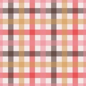 Pink, Red, Gold Plaid Pattern
