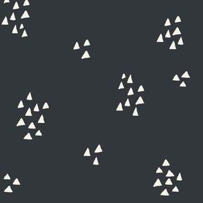 Block Print Triangles in Black and White