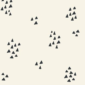 Block Print Triangles in Warm Black on Ivory White