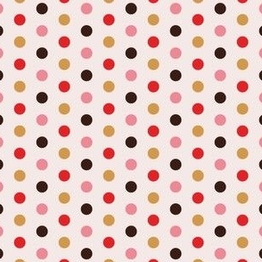 Red, Pink and Gold Polka Dots Small