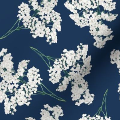 Baby’s Breath Bouquets on Navy