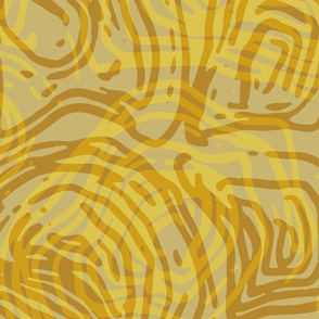Warm Minimalism calming curved lines large: earthy mustard