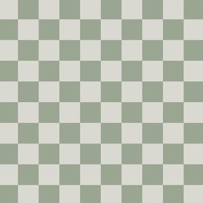 Retro checkerboard in in green and grey
